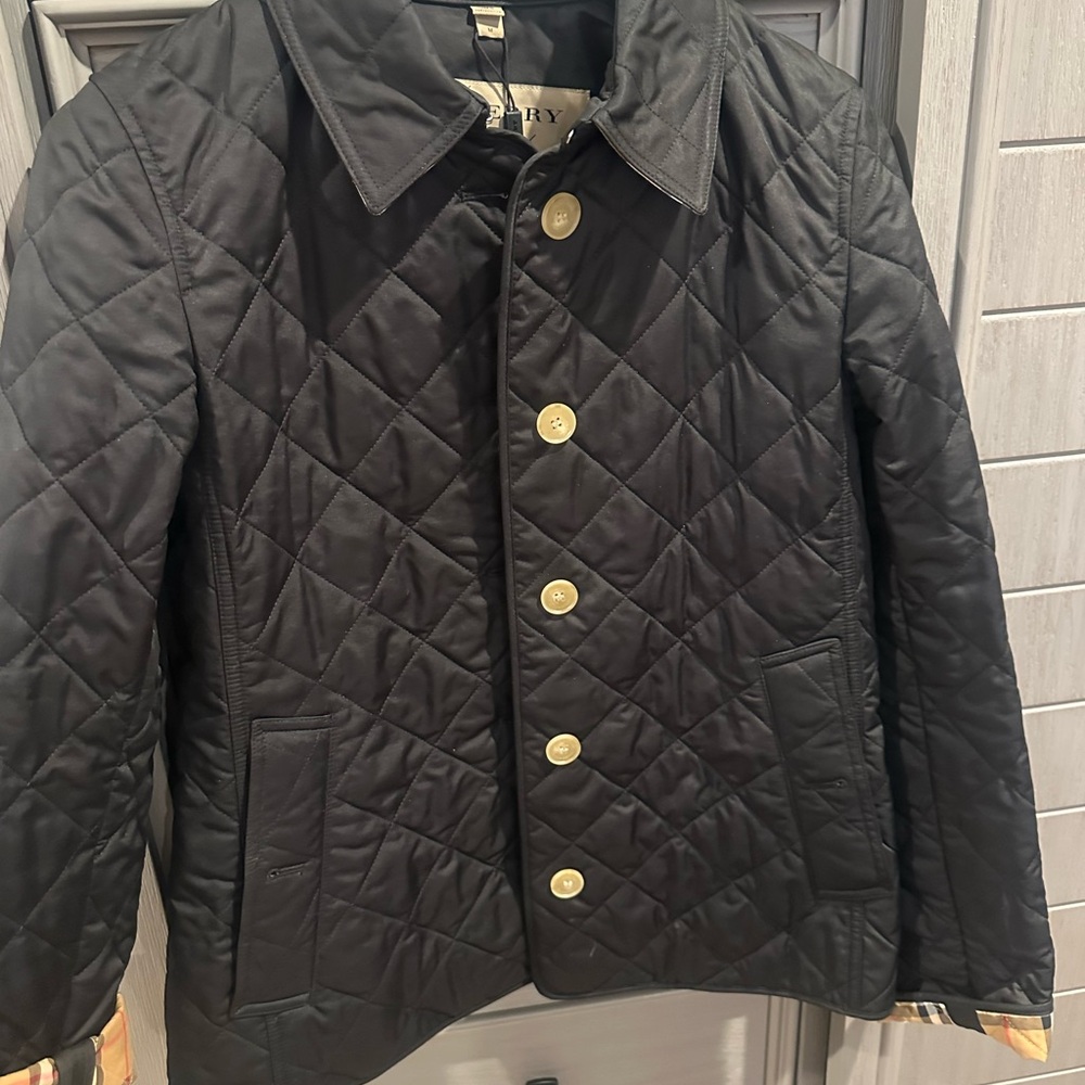 Burberry Black Quilted Button-Front Jacket